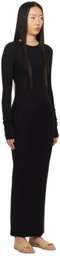 ÉTERNE Black Crewneck Maxi Dress