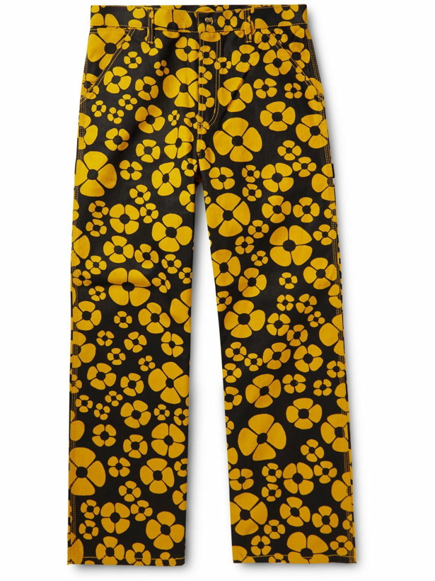 Photo: Marni - Carhartt WIP Wide-Leg Floral-Print Cotton-Canvas Trousers - Yellow