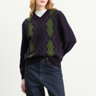 House Of Sunny Women's Argyle Jumper in Navy