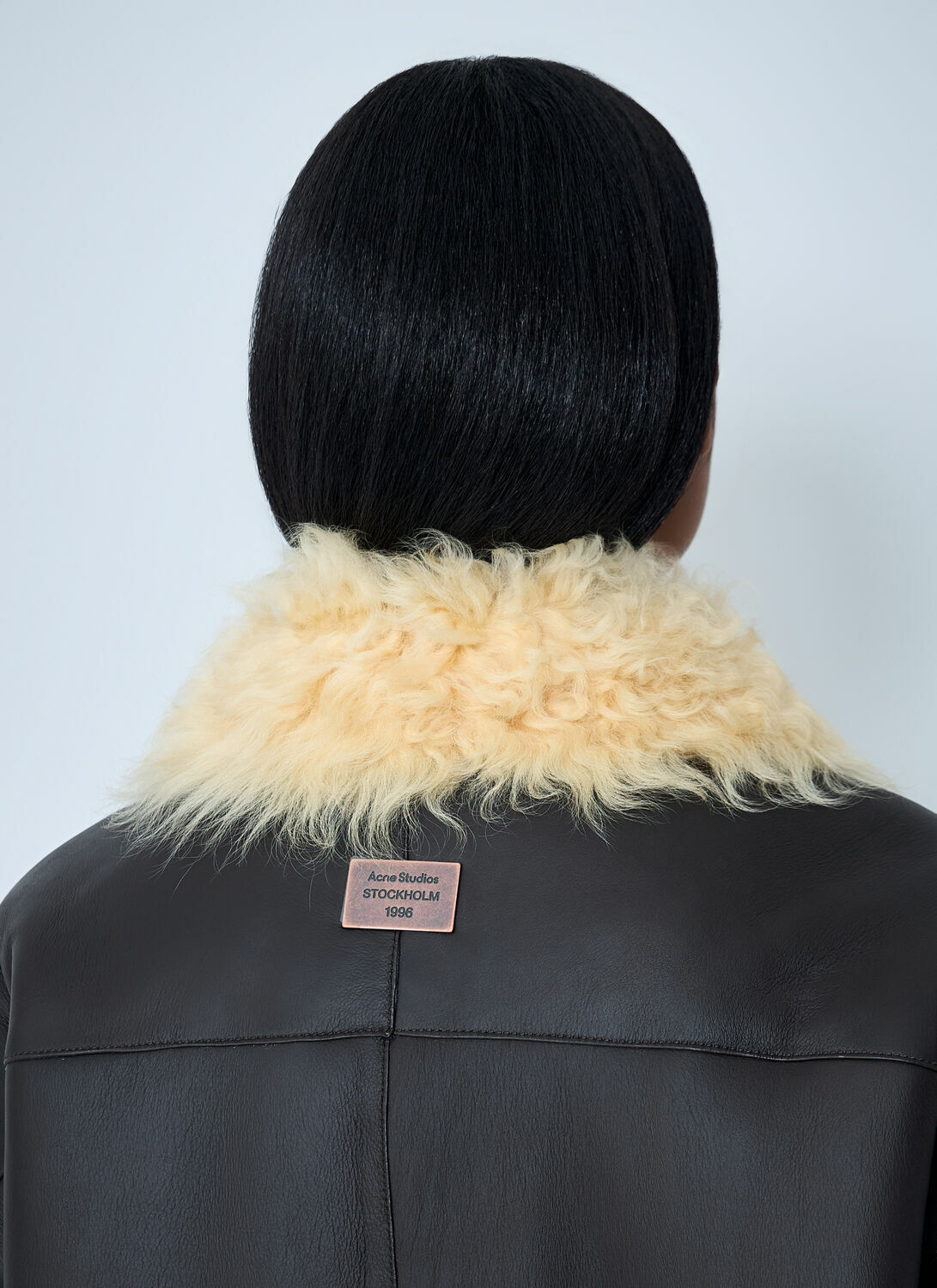 Acne Studios Shearling-Collar Leather Jacket