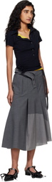 Ottolinger Gray Strapped Business Midi Skirt