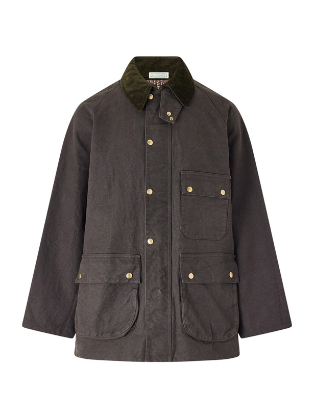 Photo: A.PRESSE - Corduroy-Trimmed Cotton-Blend Jacket - Green
