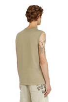 Diesel Cotton tank top with metallic Oval D - T-Shirts Mens in Beige