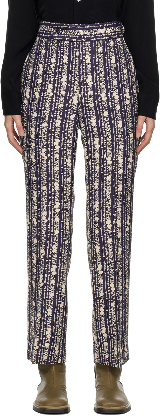 NEEDLES Navy Side Tab Trousers