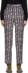 NEEDLES Navy Side Tab Trousers