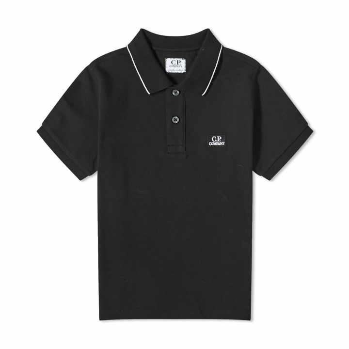 Photo: C.P. Company Undersixteen Men's Patch Logo Polo Shirt in Black