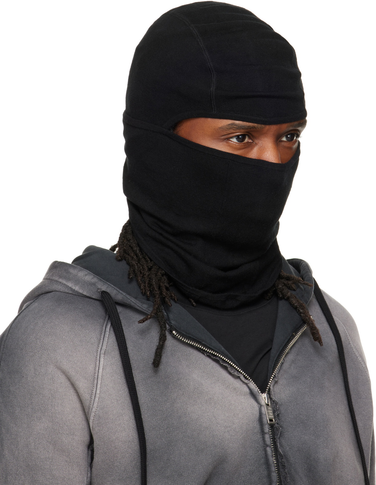 thom/krom Black Cashmere Blend Performance Knit Balaclava