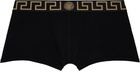 Versace Underwear Two-Pack Black & Gray Greca Border Boxer Briefs