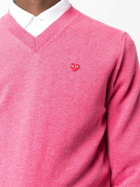 COMME DES GARCONS PLAY - Logo V Neck Sweater