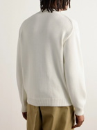 KENZO - Lucky Tiger Logo-Jacquard Cotton-Blend Sweater - White