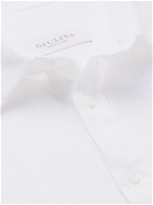Giuliva Heritage - Enzo Perforated Textured Cotton-Jersey Polo Shirt - White