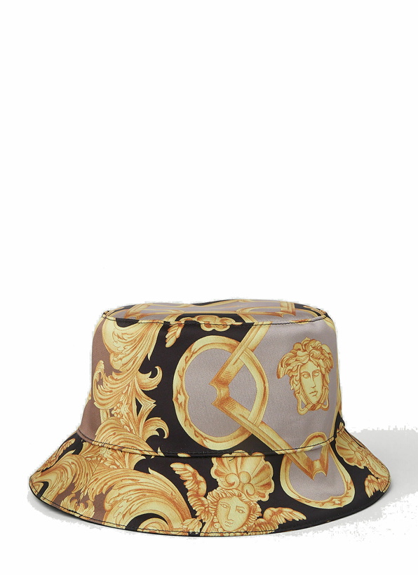 Photo: Versace - Baroque Print Bucket Hat in Gold