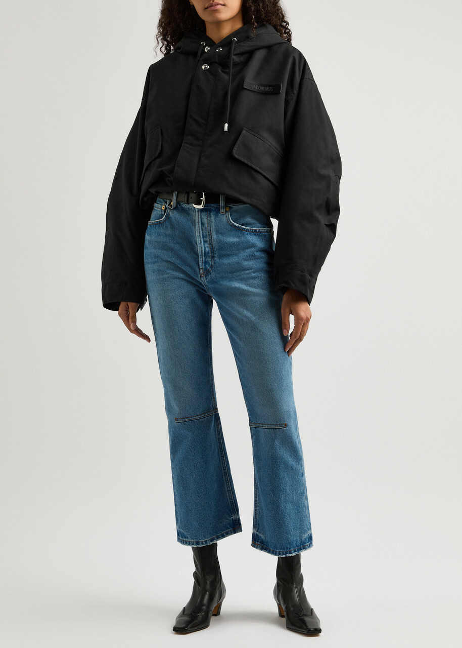 Jacquemus La Parka Courte Caraco Hooded Canvas Jacket Black