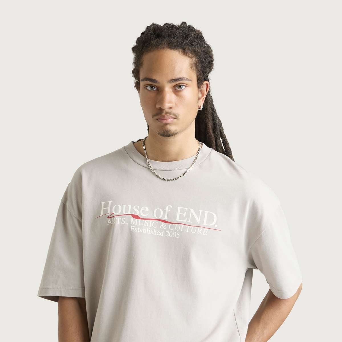END. Underline T-shirt in Washed Grey