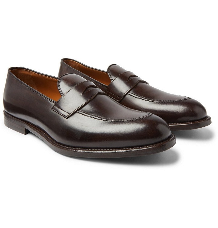 Photo: Brunello Cucinelli - Leather Penny Loafers - Dark brown