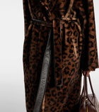 Nour Hammour Imani leopard-print shearling wrap coat