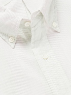 Beams Plus - Button-Down Collar Pinstriped Cotton-Voile Shirt - Gray