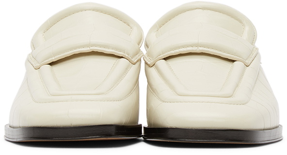 Bottega Veneta Off-White Croc Loafers Bottega Veneta