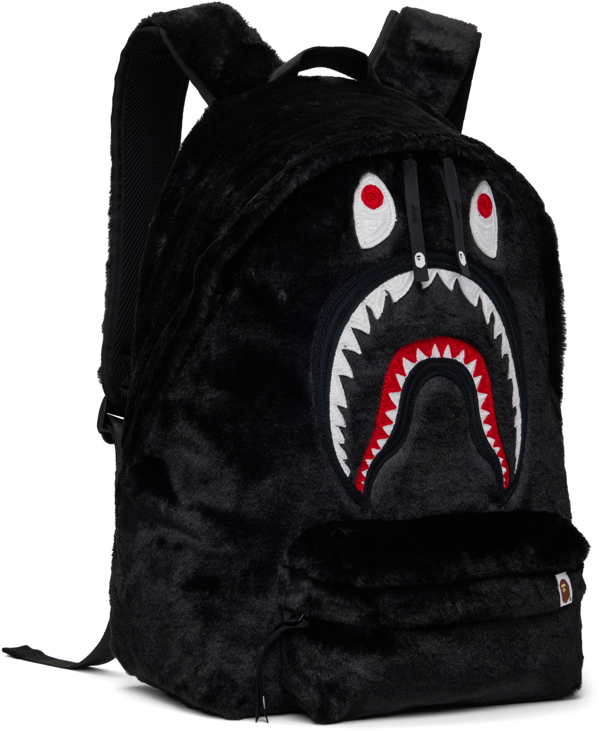 BAPE Black Shark Fur Daypack Backpack