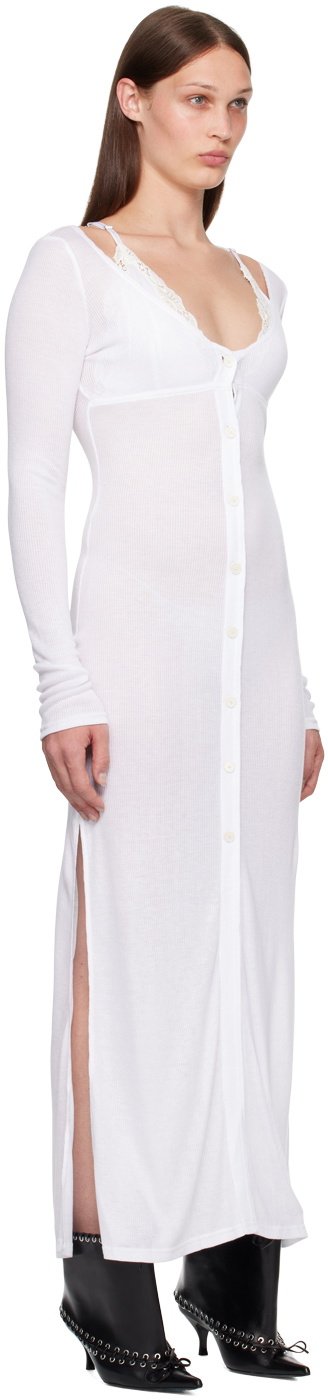 VAILLANT White Cardigan Midi Dress