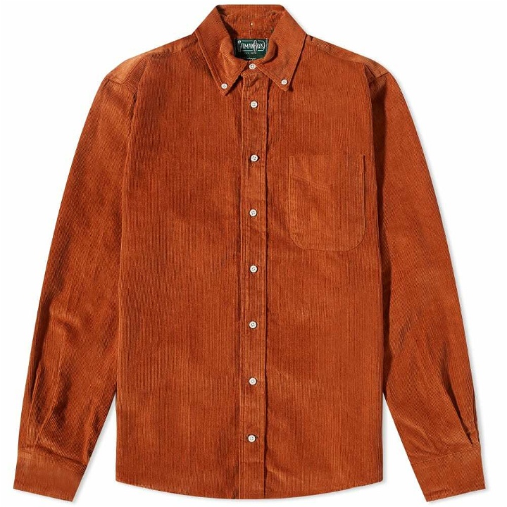 Photo: Gitman Vintage Men's Button Down Heavy Corduroy Shirt in Pumpkin