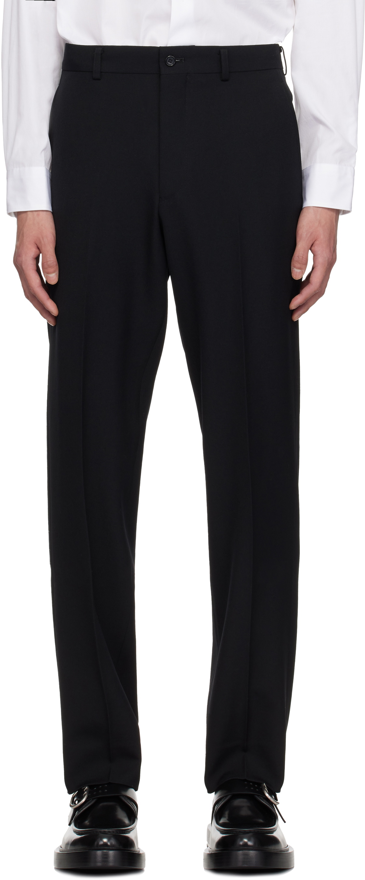 Comme des Garçons Homme Deux Black Wool Gabardine Trousers