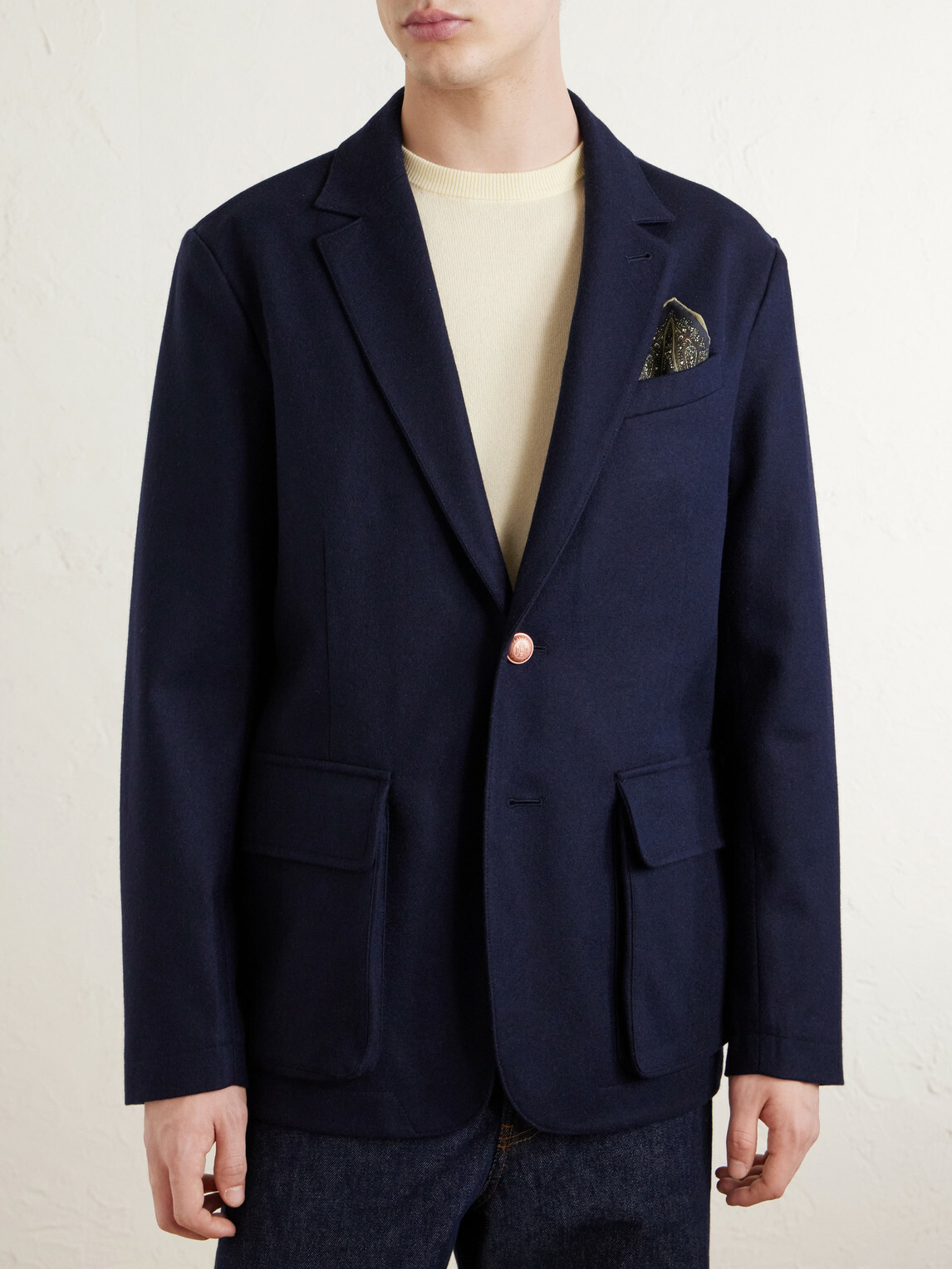 Private White V.C. - The Demob Merino Wool Blazer - Blue