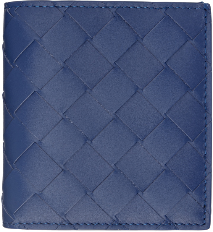 Photo: Bottega Veneta Navy Slim Bifold Wallet