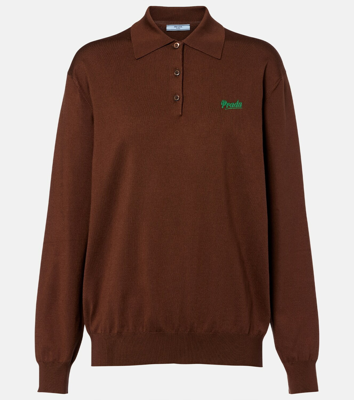Prada Silk-blend polo sweater
