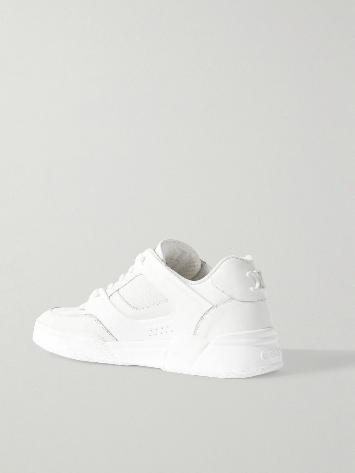 CELINE - CT-09 Leather, Rubber and Mesh Sneakers - White