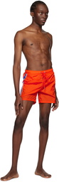 Moncler Orange Drawstring Swim Shorts