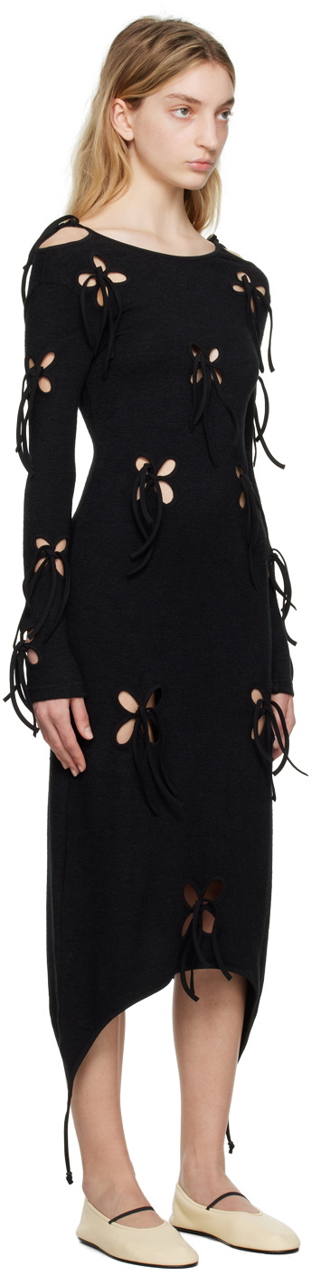J.Kim Black Petal Midi Dress