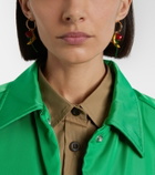 Prada Embellished enamel hoop earrings