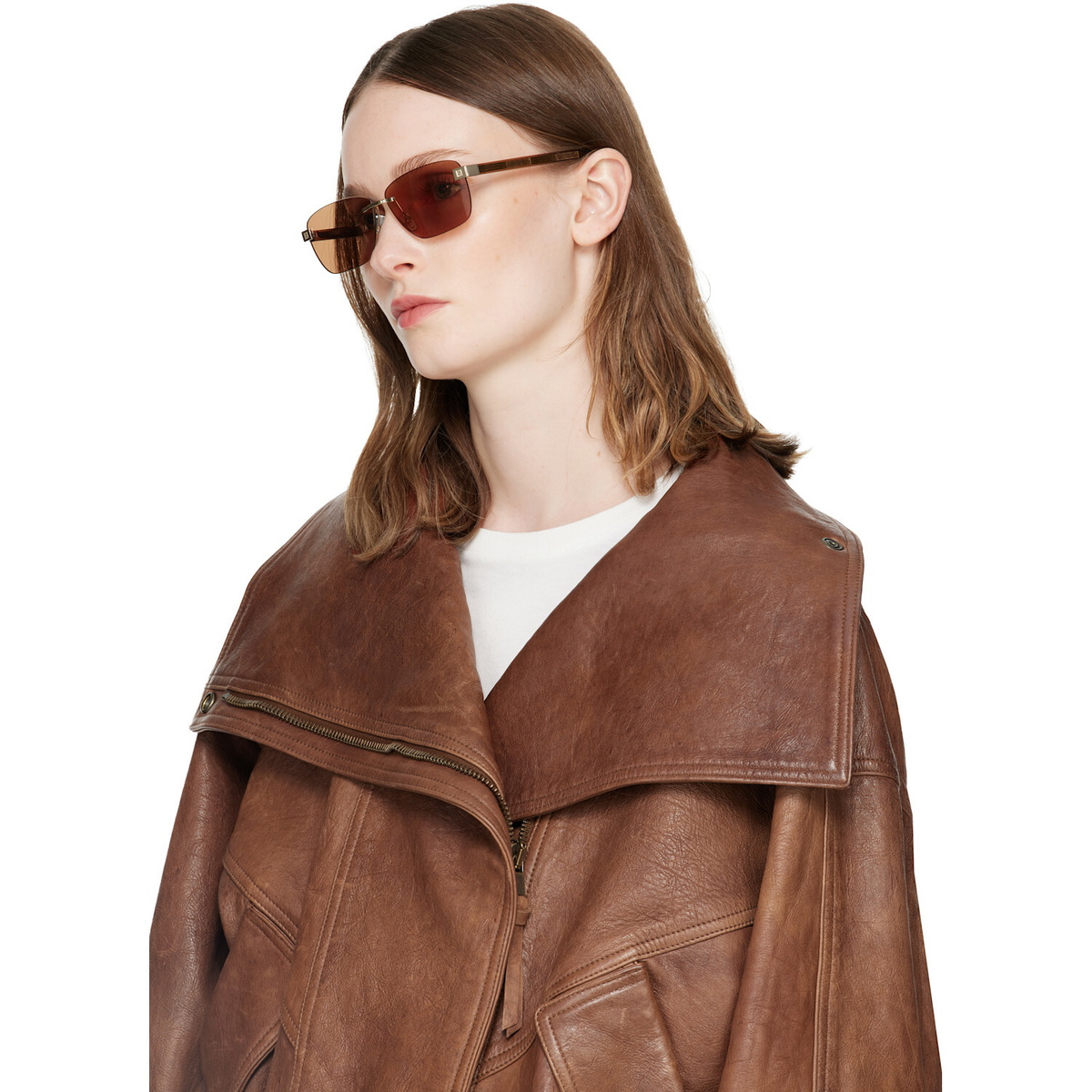 Fendi Gold 'Fendi Sky' Sunglasses
