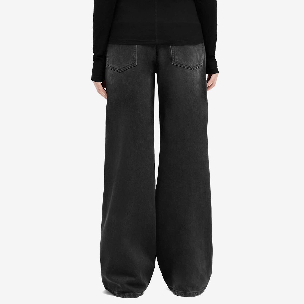 Represent Women's High Rise Wide Leg Jeans in Washed Black