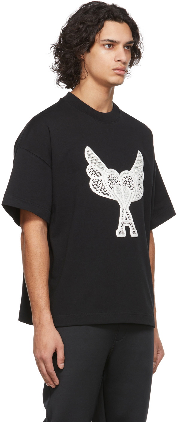 AMI Alexandre Mattiussi Black Ami de Cœur T-Shirt AMI