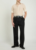 Maison Margiela Tape-effect Straight-leg Wool Trousers Black