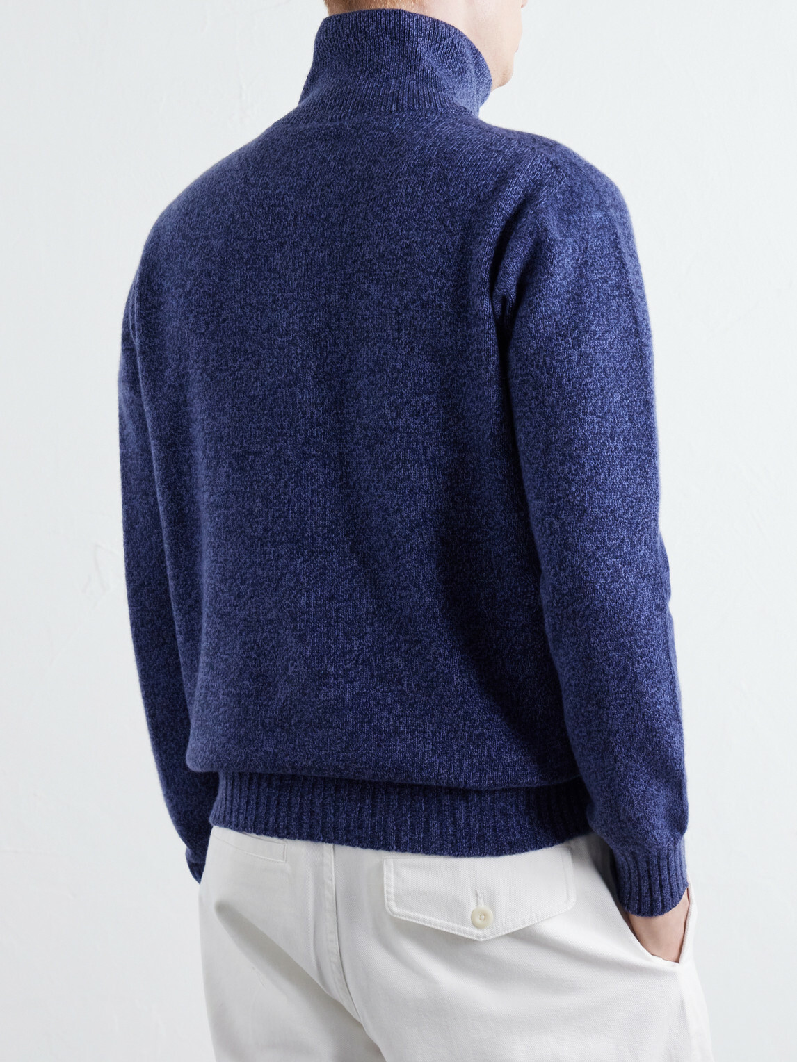 Altea - Wool and Cashmere-Blend Half-Zip Sweater - Blue
