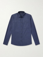 SEASE - Cotton-Flannel Shirt - Blue