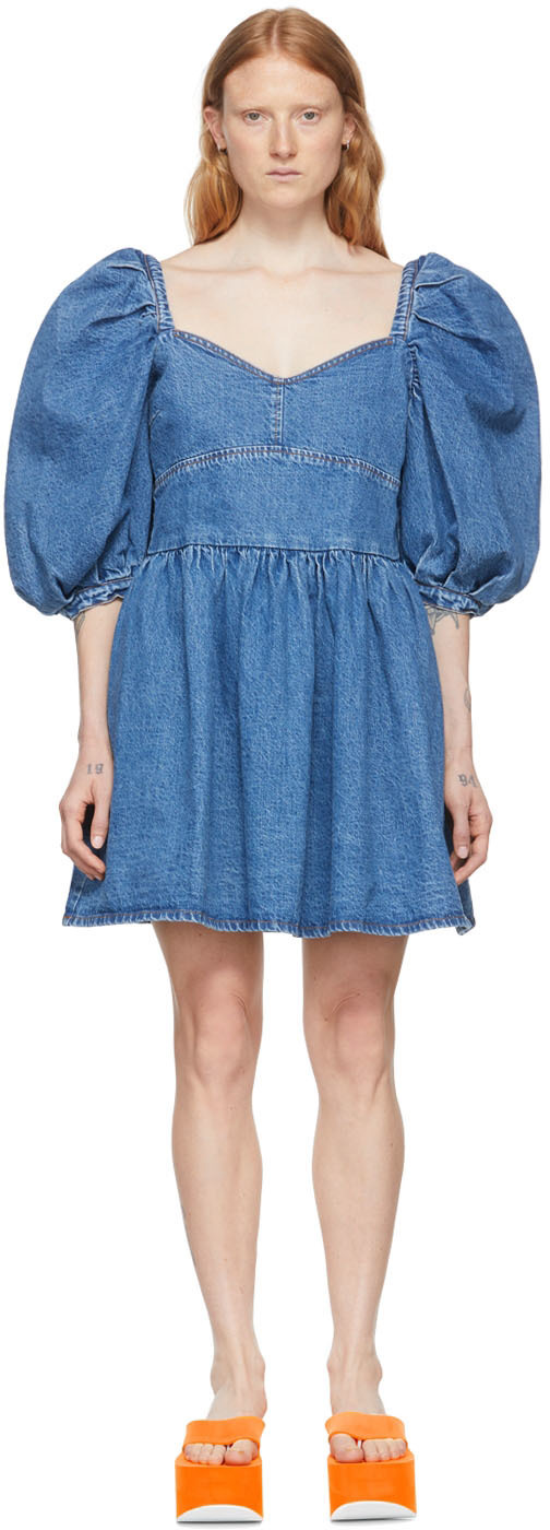 msgm denim dress Dress MSGM | denim | color Blue