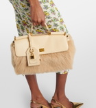 Dolce&Gabbana Sicily Large leather and shearling top-handle bag