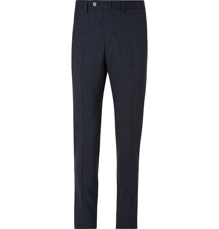 Photo: Caruso - Slim-Fit Prince of Wales Checked Wool Suit Trousers - Blue