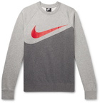 Nike - Logo-Print Mélange Fleece-Back Cotton-Jersey Sweatshirt - Gray