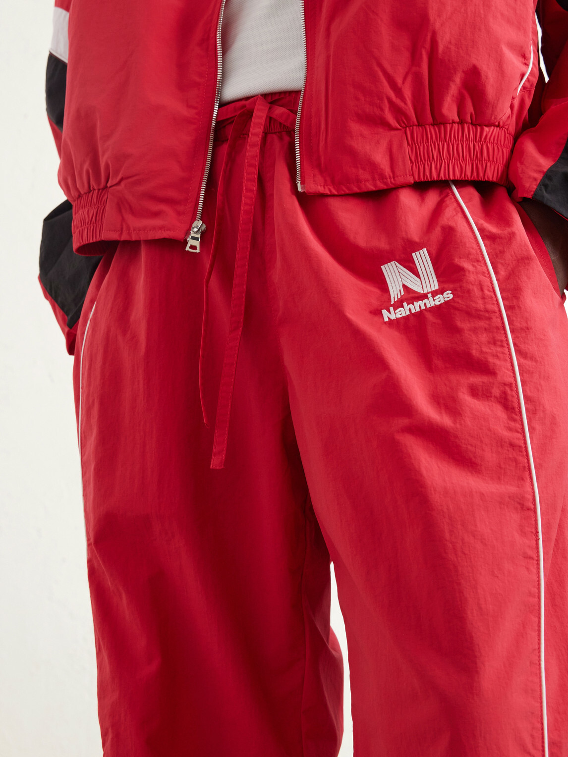 NAHMIAS - Straight-leg Logo-Embroidered Nylon Trousers - Red