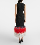 Roksanda Zua feather-trimmed midi dress