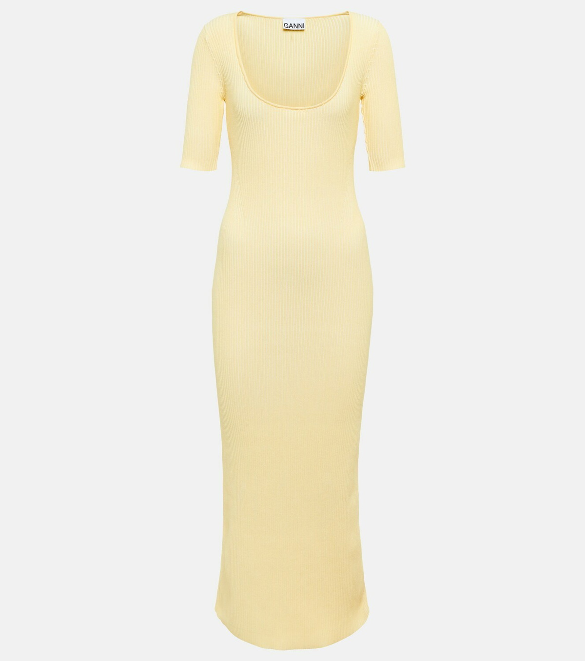 Ganni - Ribbed-knit midi dress GANNI