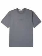 Stone Island - Logo-Embroidered Garment-Dyed Cotton-Jersey T-Shirt - Gray