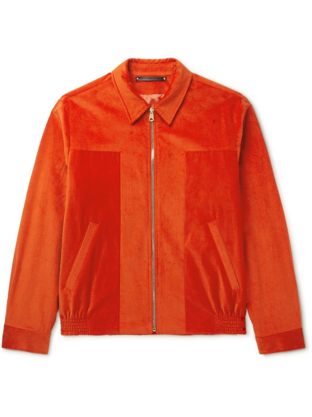 Photo: PAUL SMITH - Cotton and Cashmere-Blend Corduroy Harrington Jacket - Orange