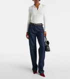 Magda Butrym Embroidered cotton-blend bodysuit