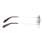 Alexander McQueen Silver Octagonal Piercing Sunglasses